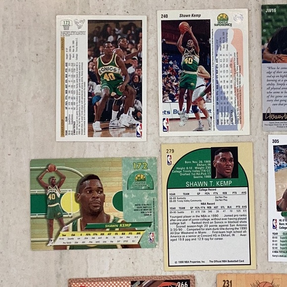 Shawn Kemp Basketball Cards Rookie 1990 NBA Hoops 279 Seattle SuperSonics 8 - Picture 11 of 13